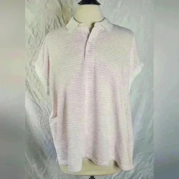 NWT Vineyard Vines Pink Stripe Pique Grow Over Polo sz M NEW! - Picture 1 of 11